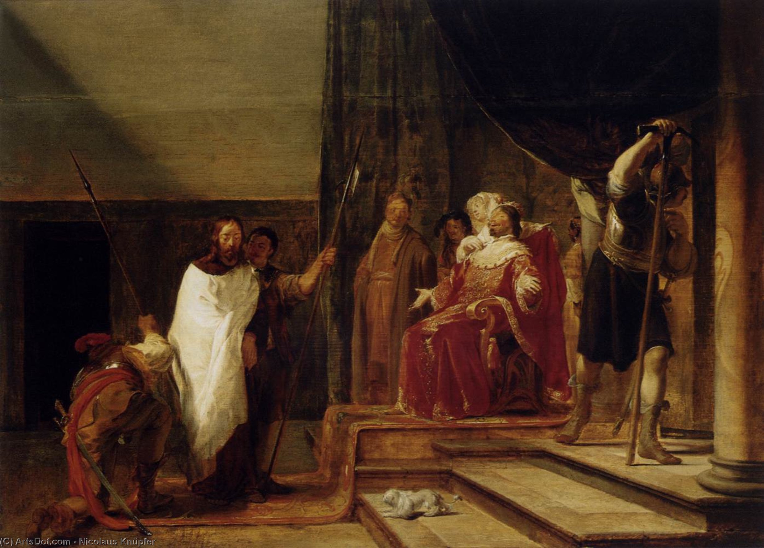 Wikioo.org - The Encyclopedia of Fine Arts - Painting, Artwork by Nicolaus Knüpfer - Christ before Herod Antipas