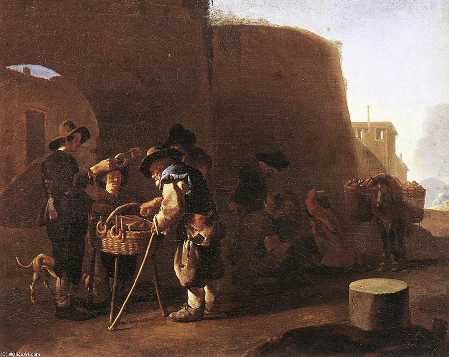 Wikioo.org – L'Enciclopedia delle Belle Arti - Pittura, Opere di Pieter Boddingh Van Laer - la torta venditore