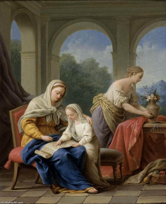 WikiOO.org - Enciklopedija dailės - Tapyba, meno kuriniai Louis Jean François Lagrenée - The Education of the Virgin