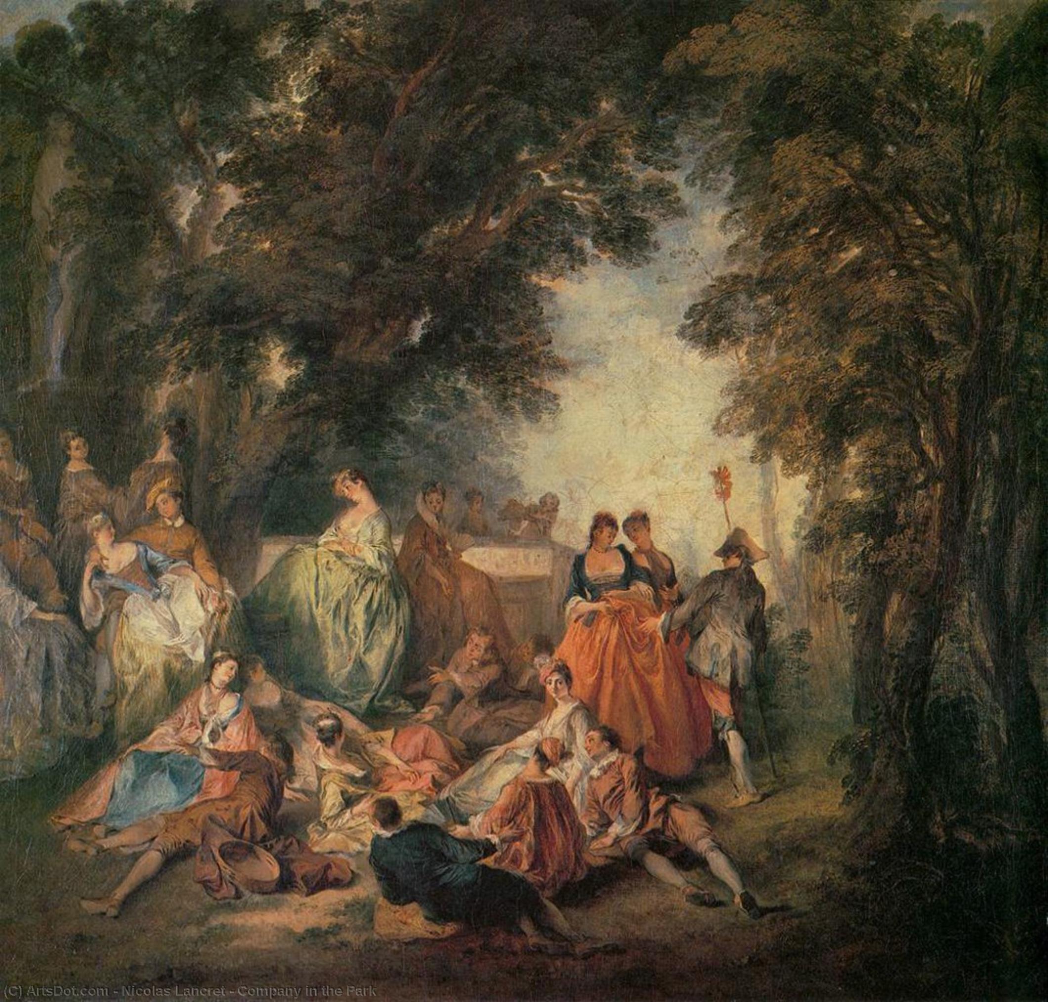 Wikioo.org - The Encyclopedia of Fine Arts - Painting, Artwork by Nicolas Lancret - Company in the Park
