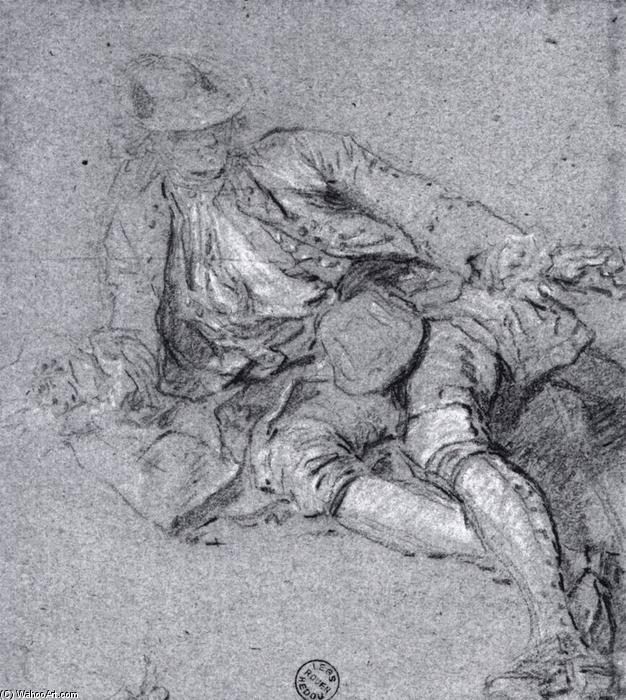 WikiOO.org - Encyclopedia of Fine Arts - Lukisan, Artwork Nicolas Lancret - Study for Picnic after the Hunt