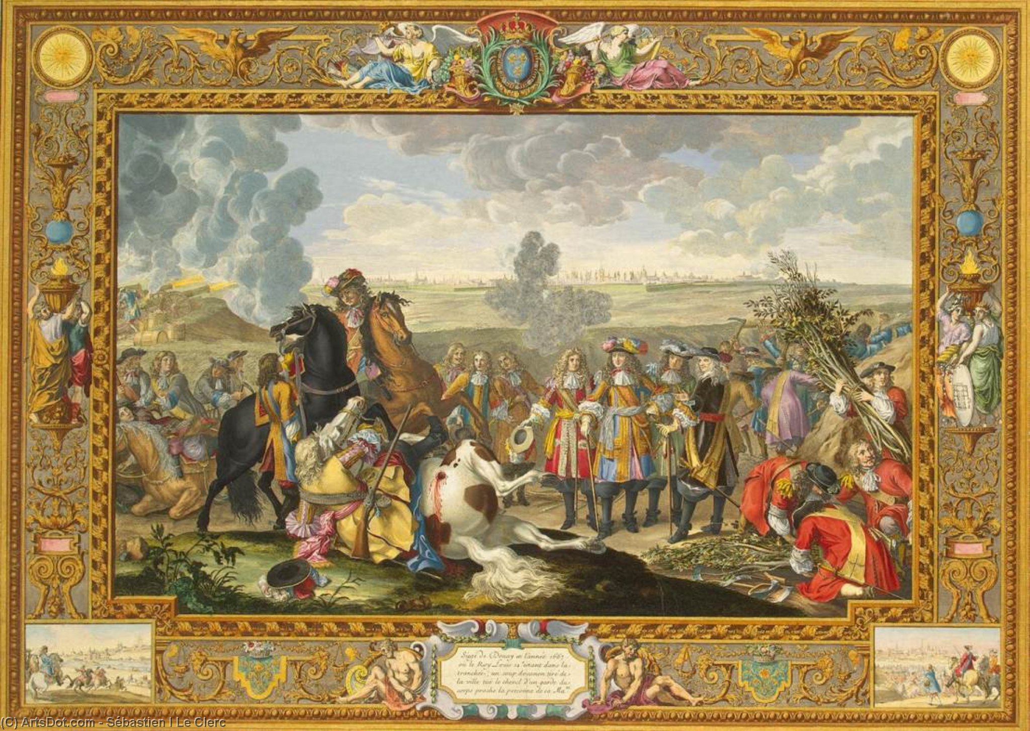 Wikioo.org - Bách khoa toàn thư về mỹ thuật - Vẽ tranh, Tác phẩm nghệ thuật Sébastien I Le Clerc - Siege of the Fortress of Douai, Flanders, by the French Army in 1667