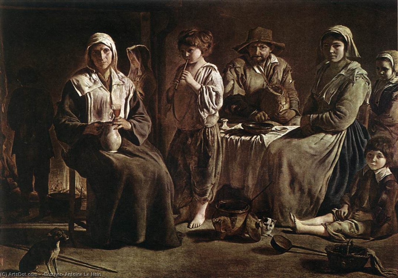 Wikioo.org - The Encyclopedia of Fine Arts - Painting, Artwork by Antoine (Brother) Le Nain - Peasant Family