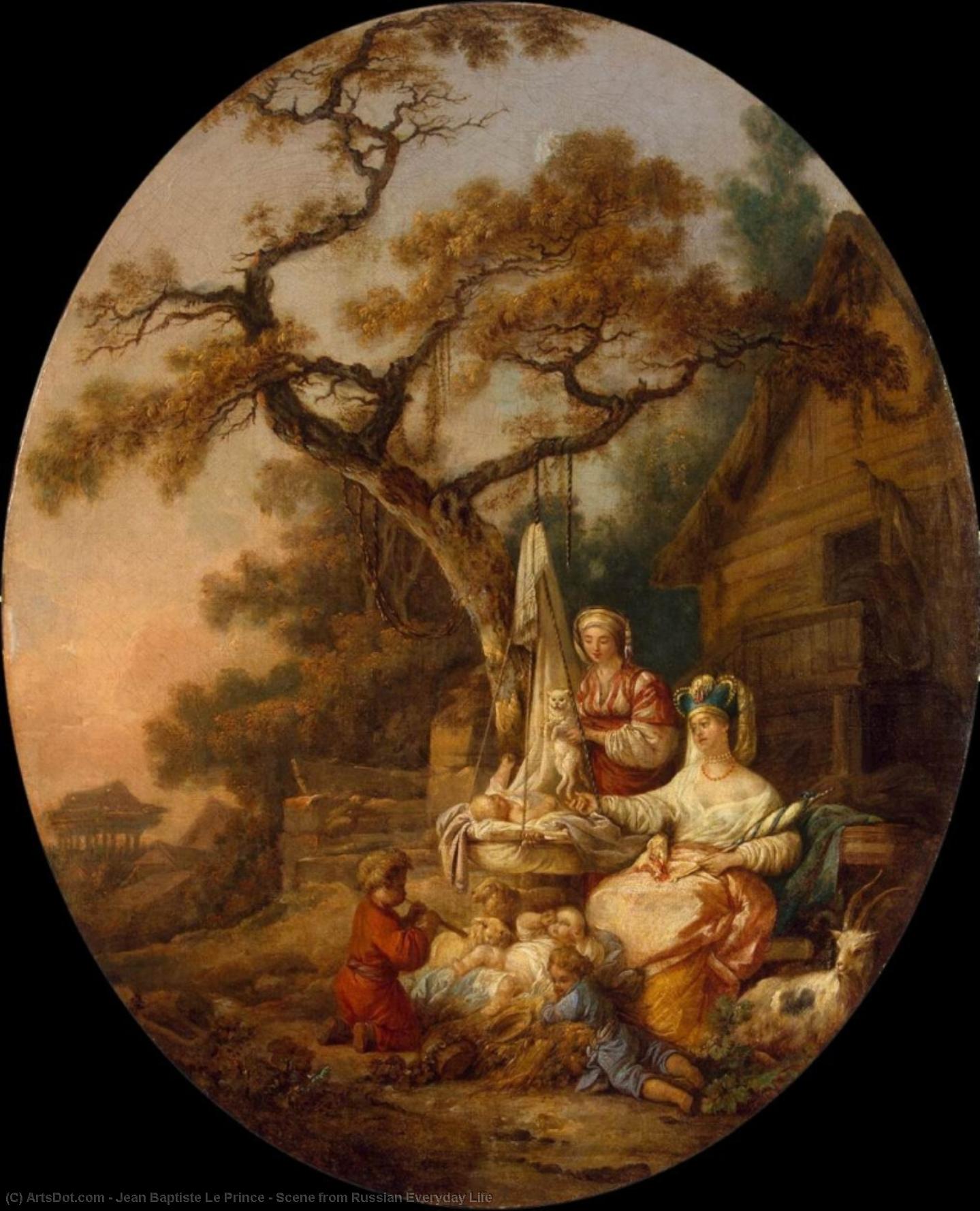 WikiOO.org - Encyclopedia of Fine Arts - Maľba, Artwork Jean Baptiste Le Prince - Scene from Russian Everyday Life