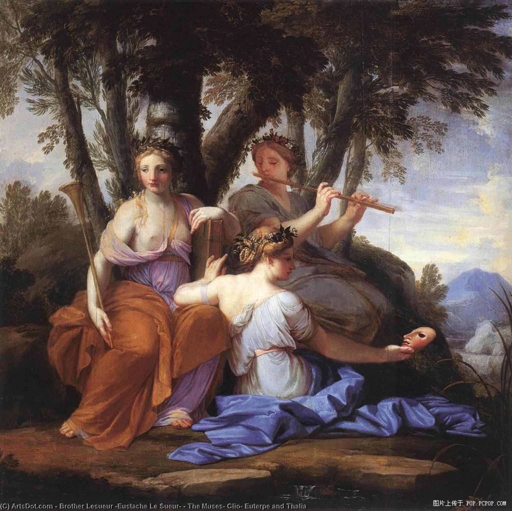 Wikioo.org - The Encyclopedia of Fine Arts - Painting, Artwork by Brother Lesueur (Eustache Le Sueur) - The Muses: Clio, Euterpe and Thalia
