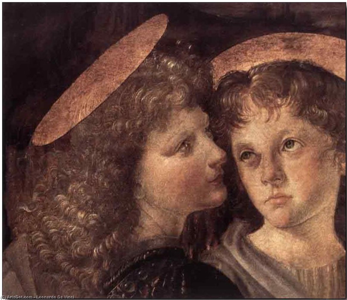 Wikioo.org – La Enciclopedia de las Bellas Artes - Pintura, Obras de arte de Leonardo Da Vinci - El bautismo de Cristo Detalle