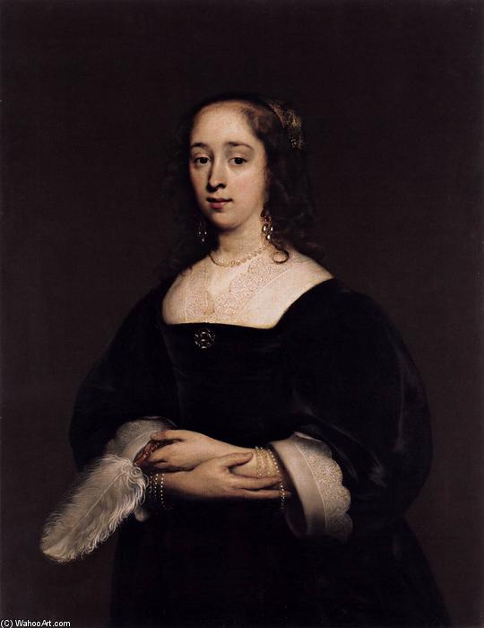 Wikioo.org – La Enciclopedia de las Bellas Artes - Pintura, Obras de arte de Cornelius The Elder Jonson Van Ceulen - retrato de un mujer