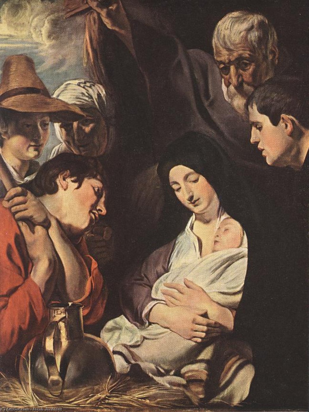 WikiOO.org - Енциклопедия за изящни изкуства - Живопис, Произведения на изкуството Jacob Jordaens - Adoration of the Shepherds