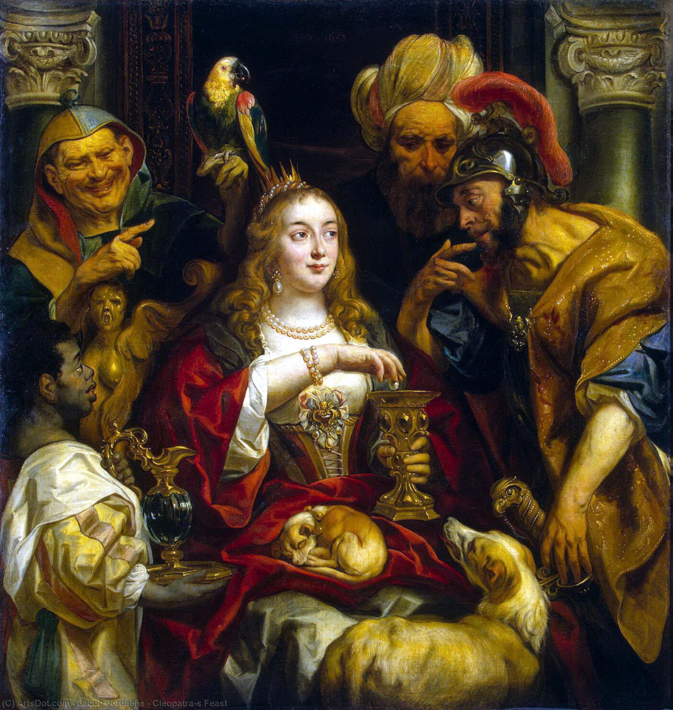 WikiOO.org - Εγκυκλοπαίδεια Καλών Τεχνών - Ζωγραφική, έργα τέχνης Jacob Jordaens - Cleopatra's Feast