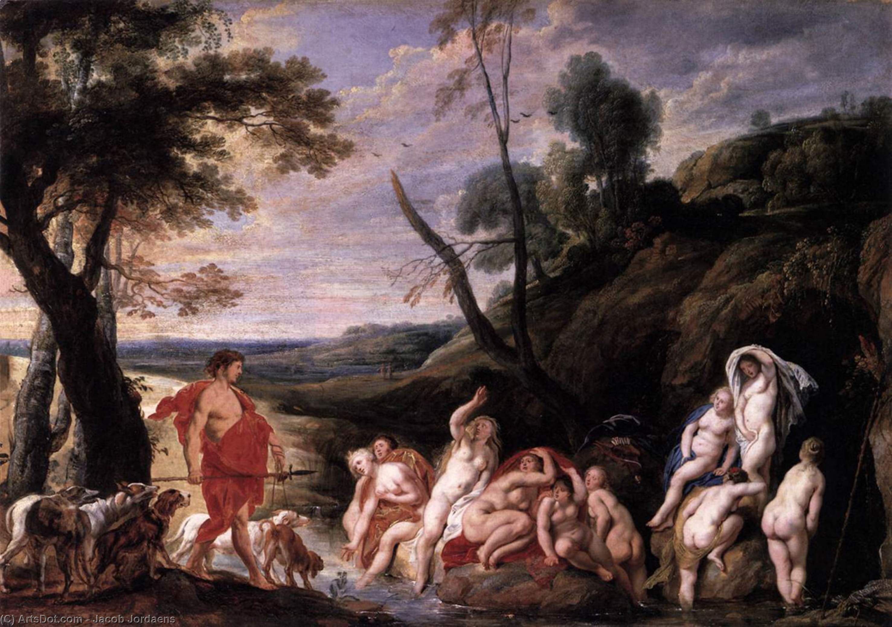 Wikioo.org - The Encyclopedia of Fine Arts - Painting, Artwork by Jacob Jordaens - Diana and Actaeon