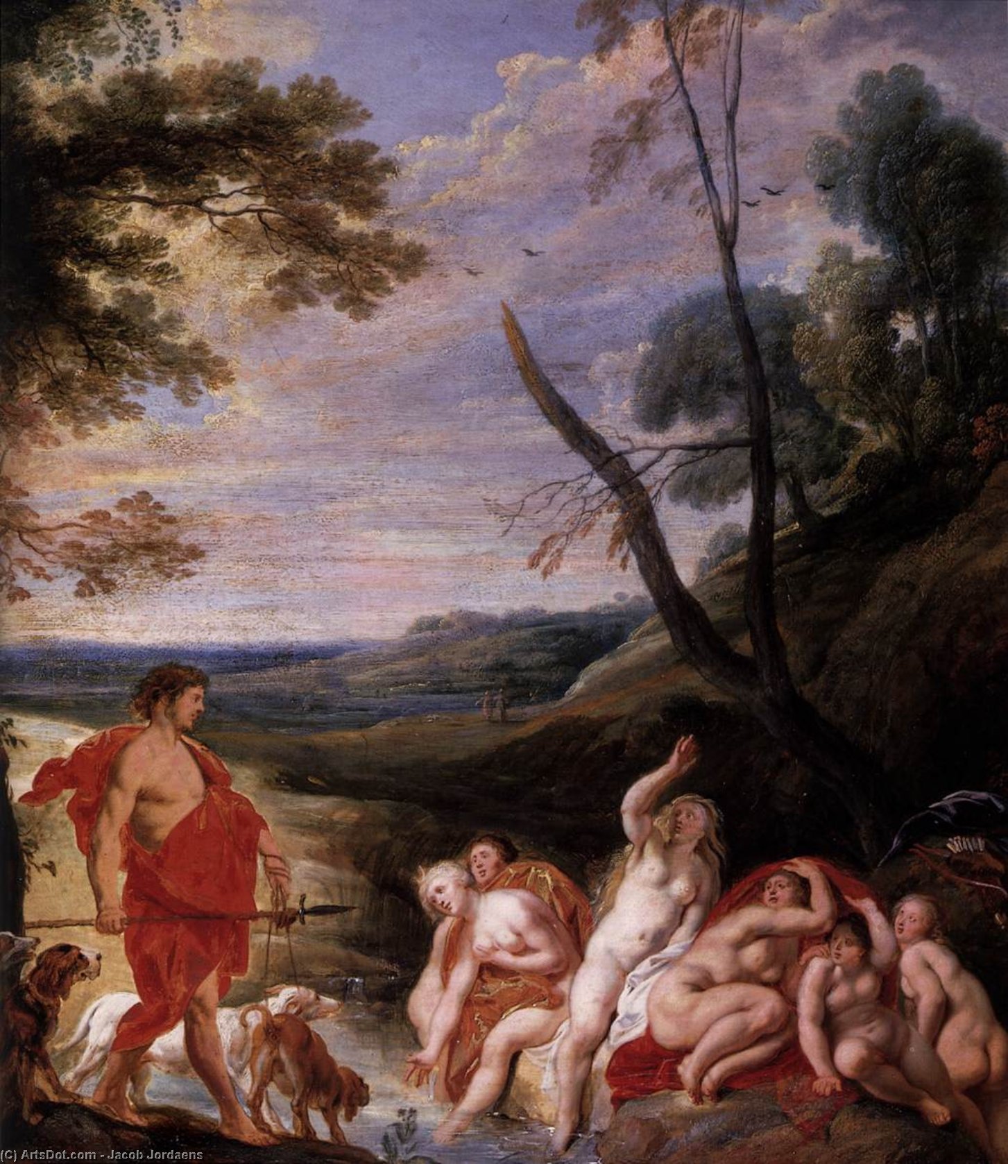 Wikioo.org - The Encyclopedia of Fine Arts - Painting, Artwork by Jacob Jordaens - Diana and Actaeon (detail)