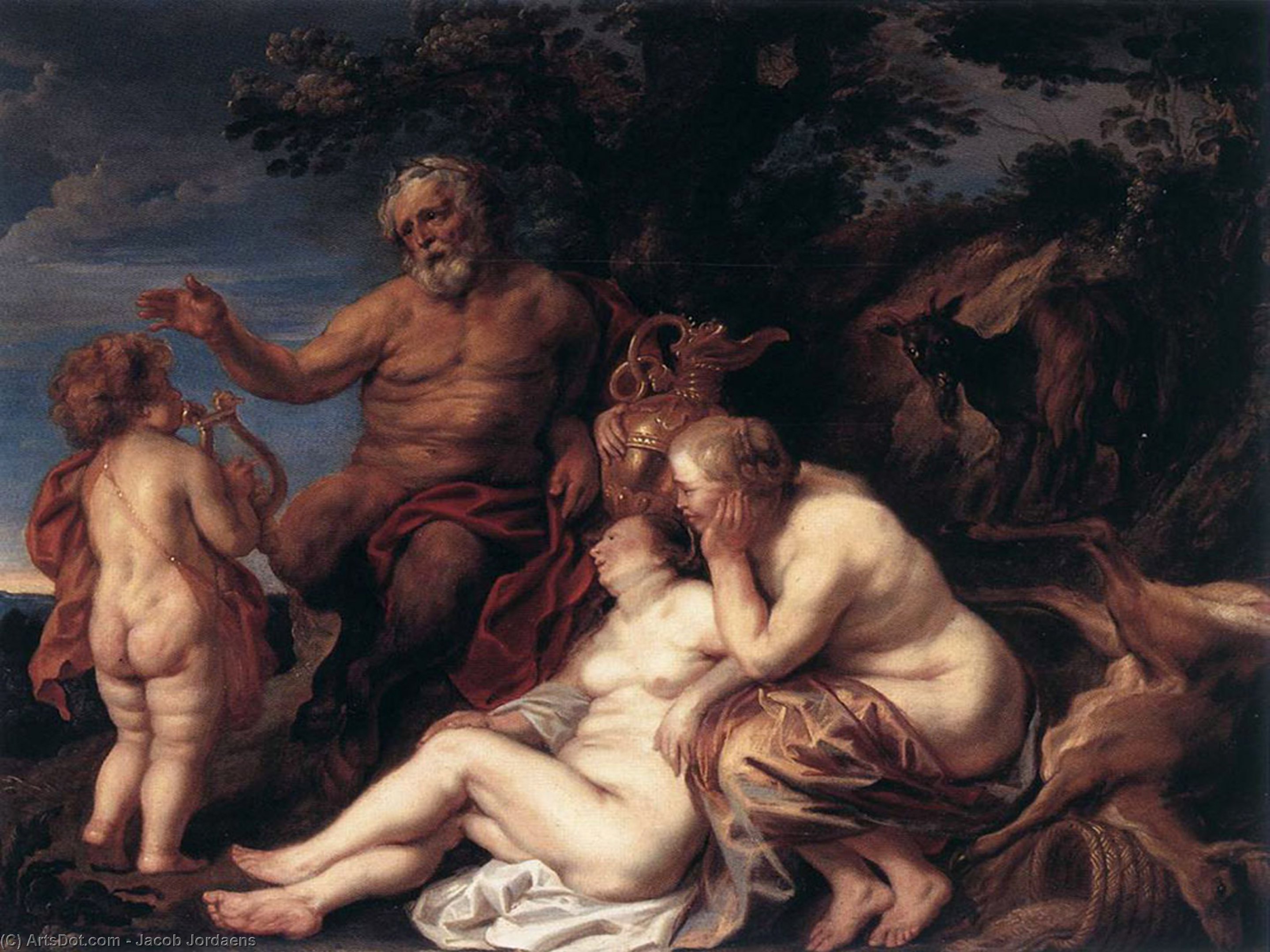 Wikioo.org - The Encyclopedia of Fine Arts - Painting, Artwork by Jacob Jordaens - Education of Jupiter