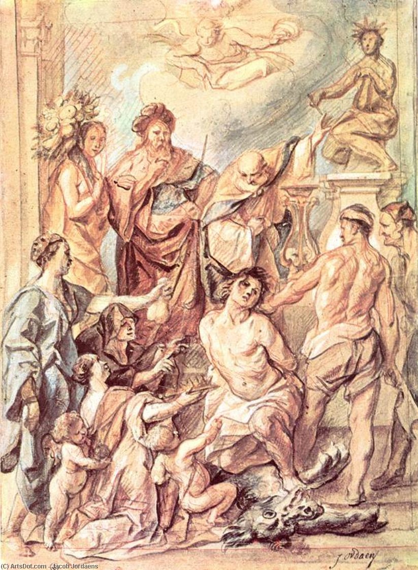 Wikioo.org – L'Encyclopédie des Beaux Arts - Peinture, Oeuvre de Jacob Jordaens - martyre de saint Quentin
