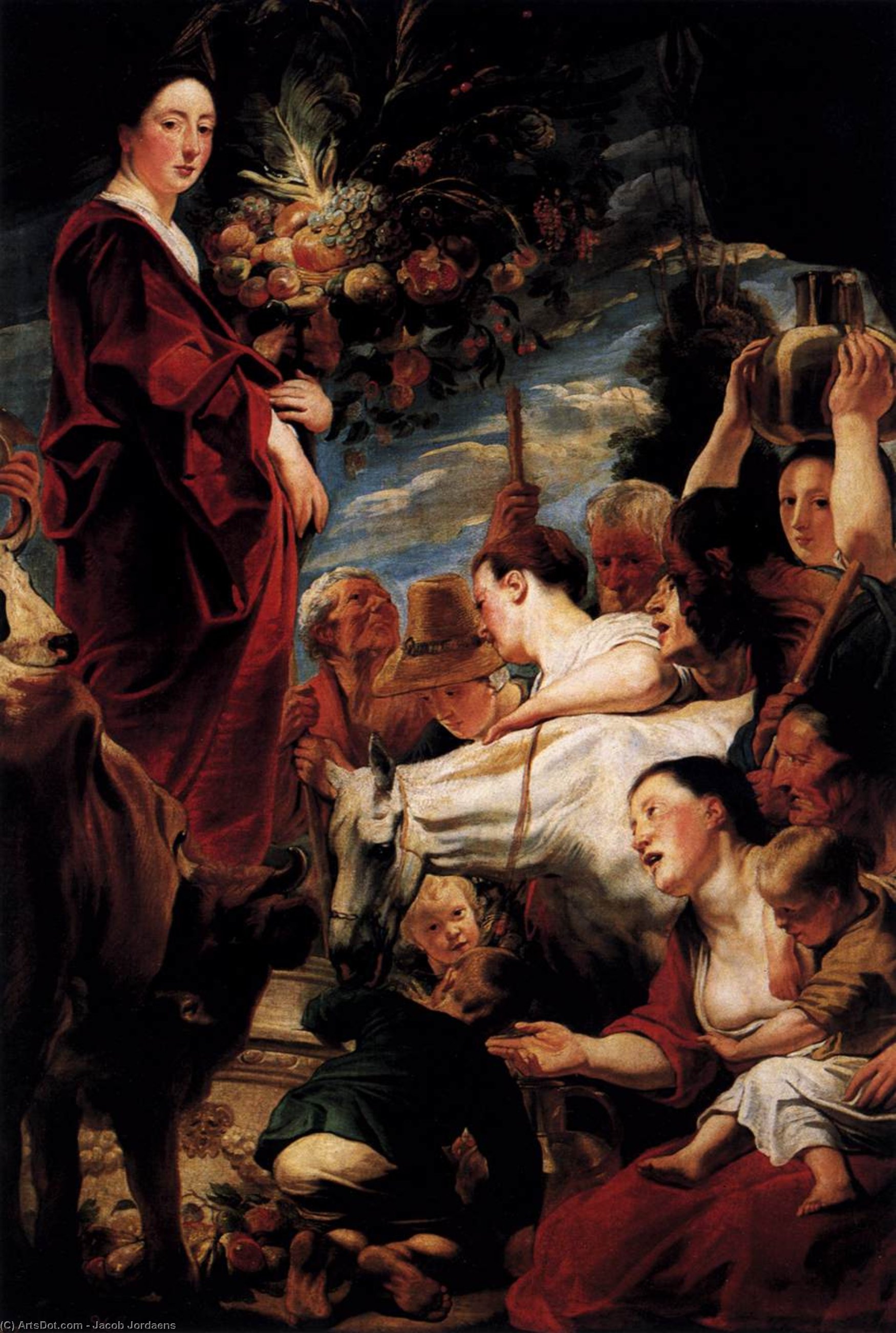 WikiOO.org - Εγκυκλοπαίδεια Καλών Τεχνών - Ζωγραφική, έργα τέχνης Jacob Jordaens - Offering to Ceres, Goddess of Harvest