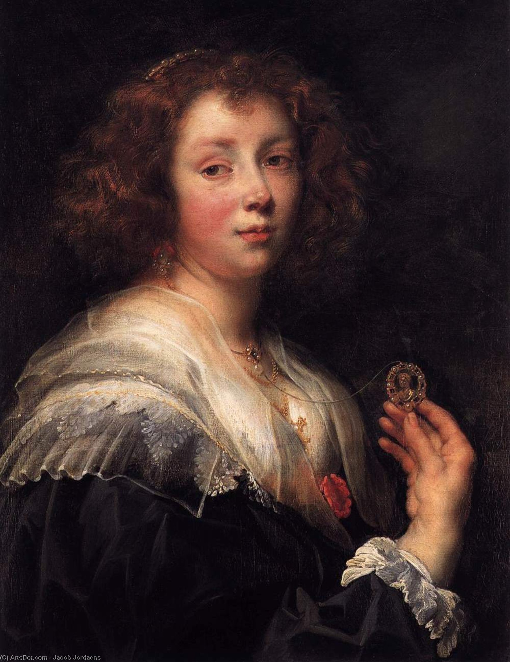 Wikioo.org - The Encyclopedia of Fine Arts - Painting, Artwork by Jacob Jordaens - Portrait of the Artist's Daughter Elizabeth