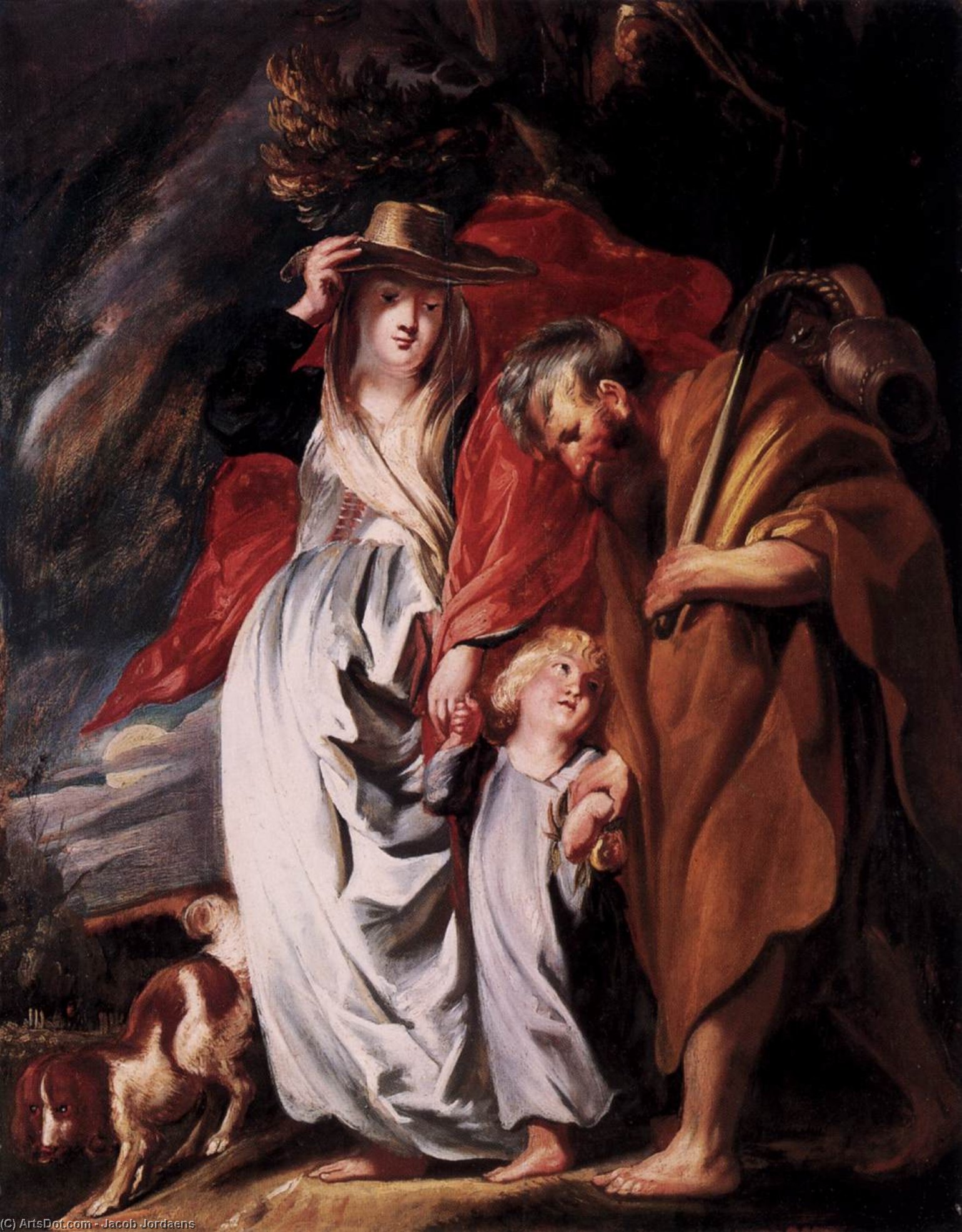 WikiOO.org - Encyclopedia of Fine Arts - Maľba, Artwork Jacob Jordaens - Return of the Holy Family from Egypt