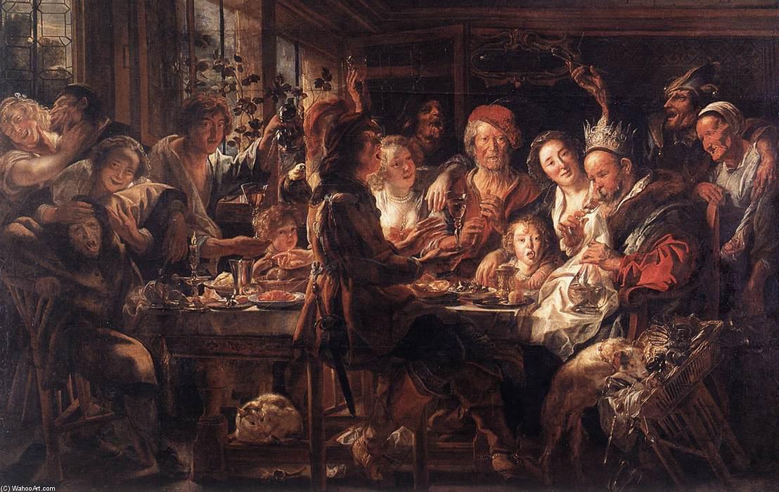 WikiOO.org - Encyclopedia of Fine Arts - Målning, konstverk Jacob Jordaens - The Bean King