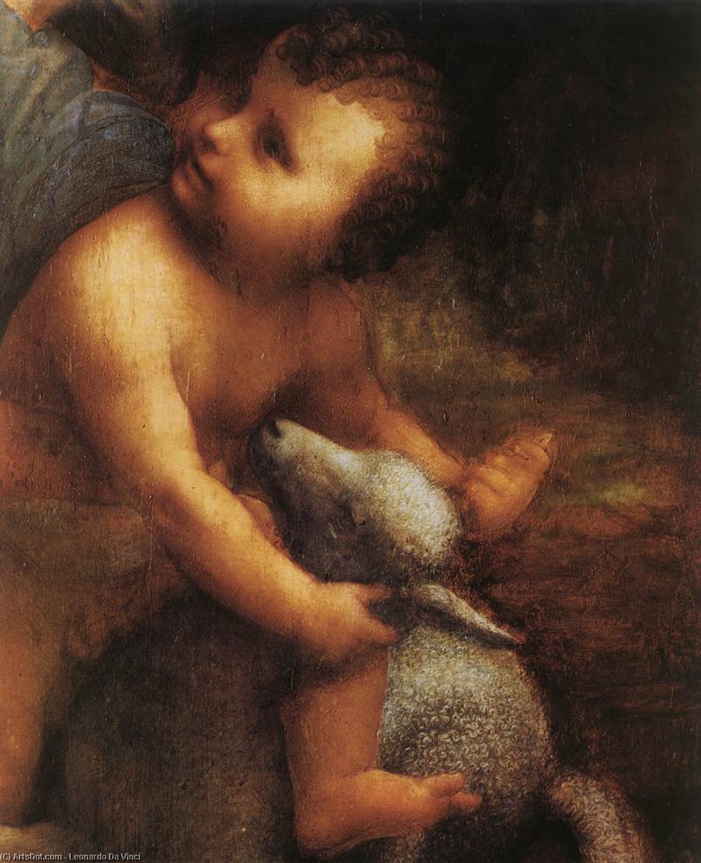 Wikioo.org – L'Enciclopedia delle Belle Arti - Pittura, Opere di Leonardo Da Vinci - la vergine e il bambino con san Anne ( particolare )