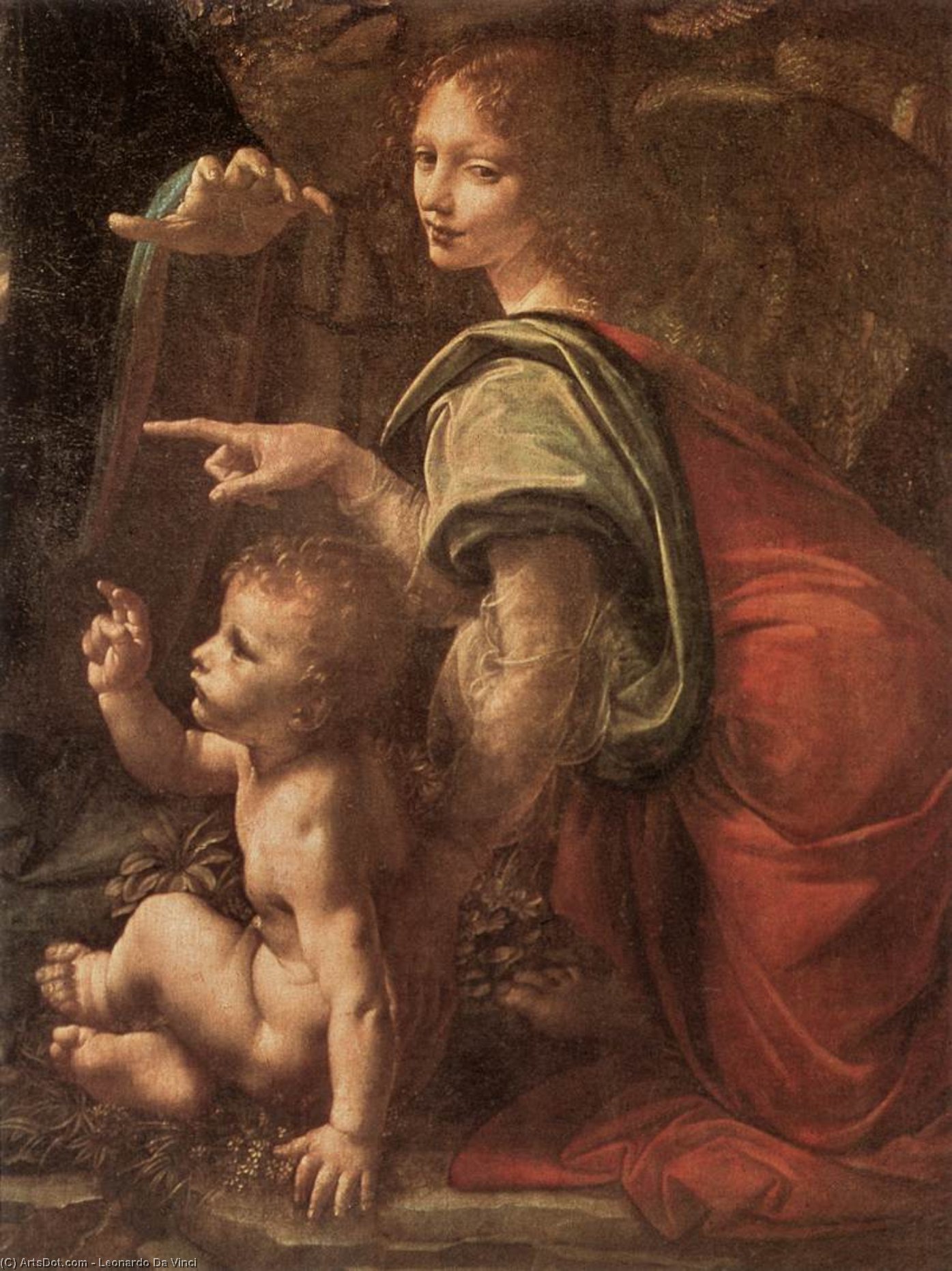 WikiOO.org – 美術百科全書 - 繪畫，作品 Leonardo Da Vinci - 处女 的  的  石头  详细