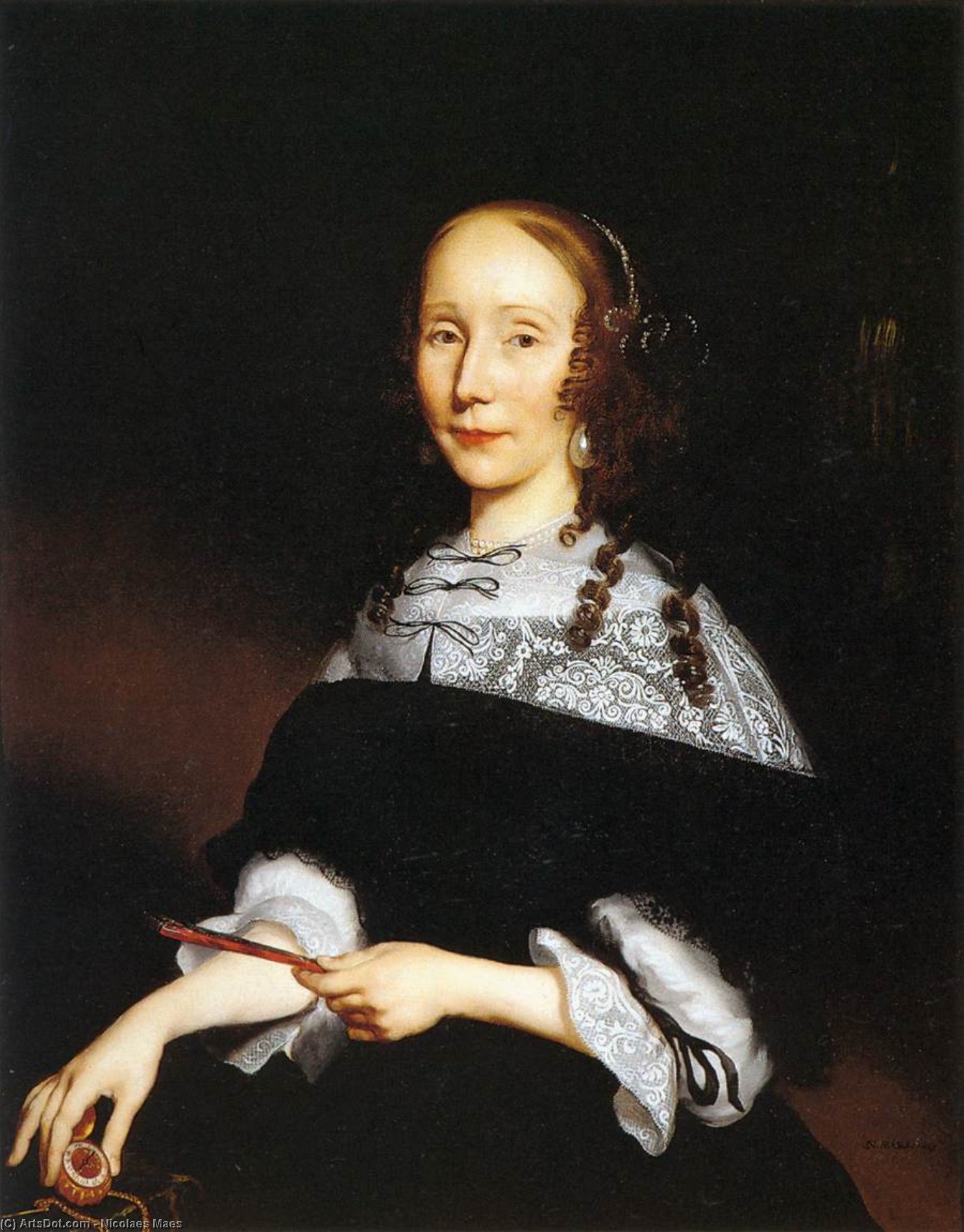 Wikioo.org - สารานุกรมวิจิตรศิลป์ - จิตรกรรม Nicolaes Maes - Portrait of a Woman