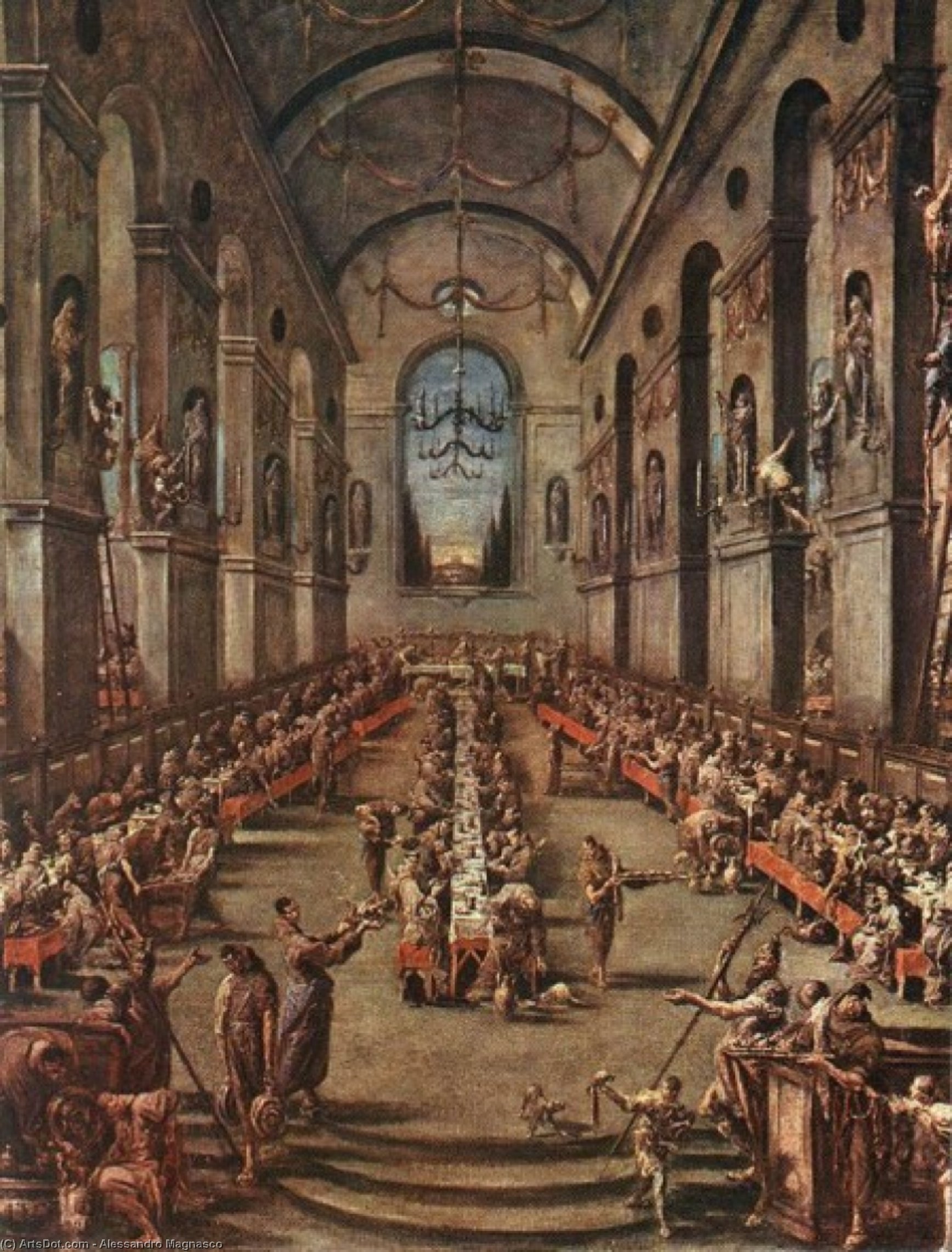 Wikioo.org - The Encyclopedia of Fine Arts - Painting, Artwork by Alessandro Magnasco - The Observant Friars in the Refectory