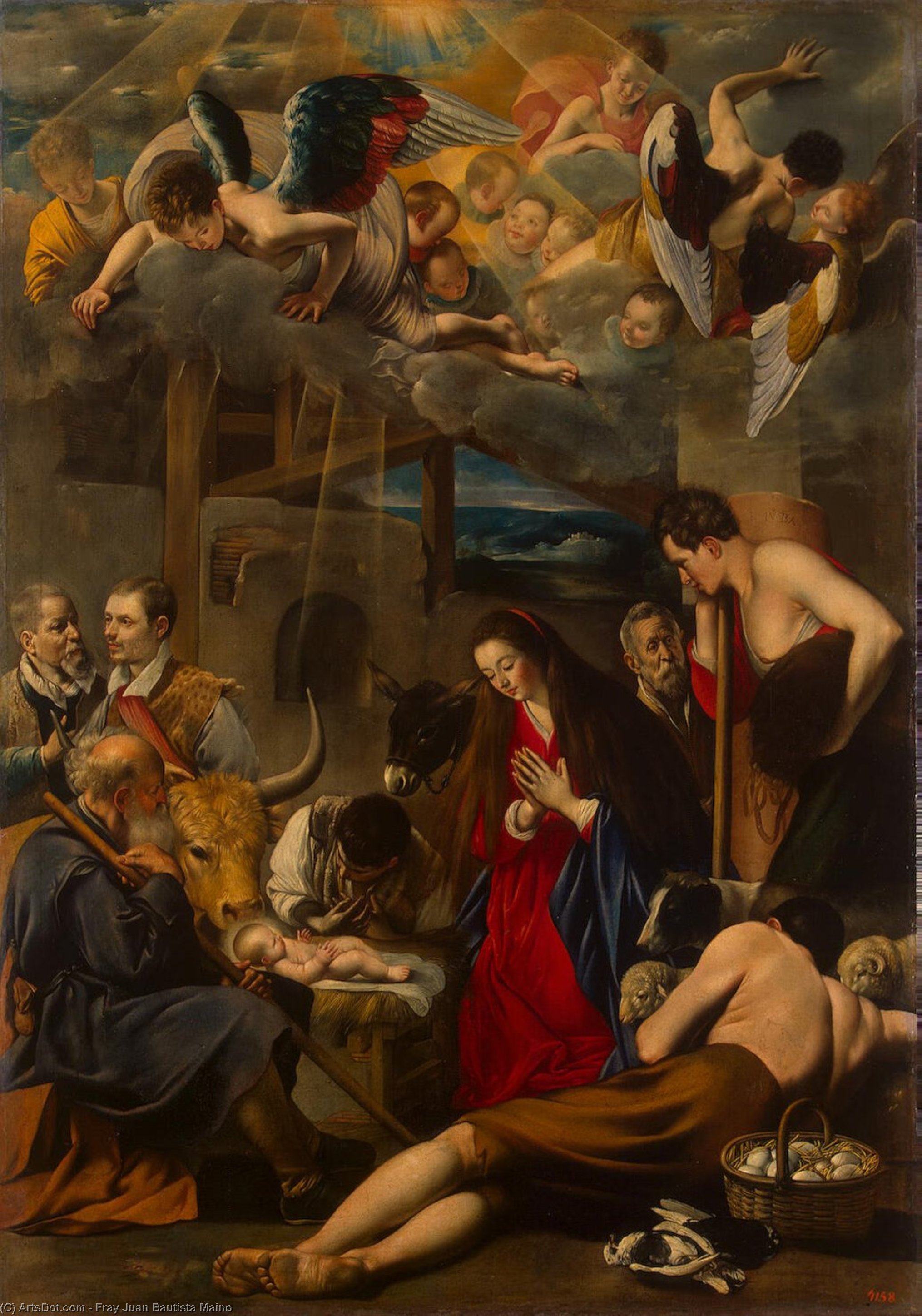 WikiOO.org - אנציקלופדיה לאמנויות יפות - ציור, יצירות אמנות Fray Juan Bautista Maino - Adoration of the Shepherds