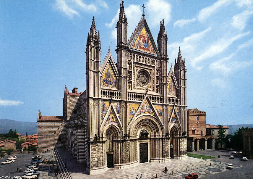Wikioo.org - The Encyclopedia of Fine Arts - Painting, Artwork by Lorenzo Maitani - Façade of the Cathedral