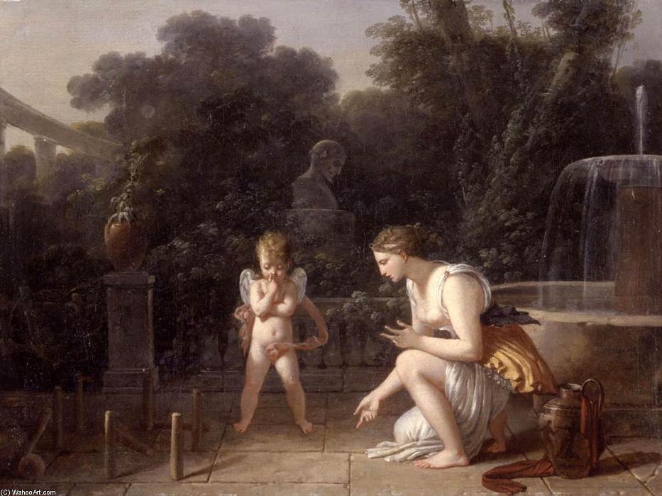 Wikioo.org - The Encyclopedia of Fine Arts - Painting, Artwork by Jean Baptiste Mallet - The Little Fixer (Le petit redresseur de Quilles)