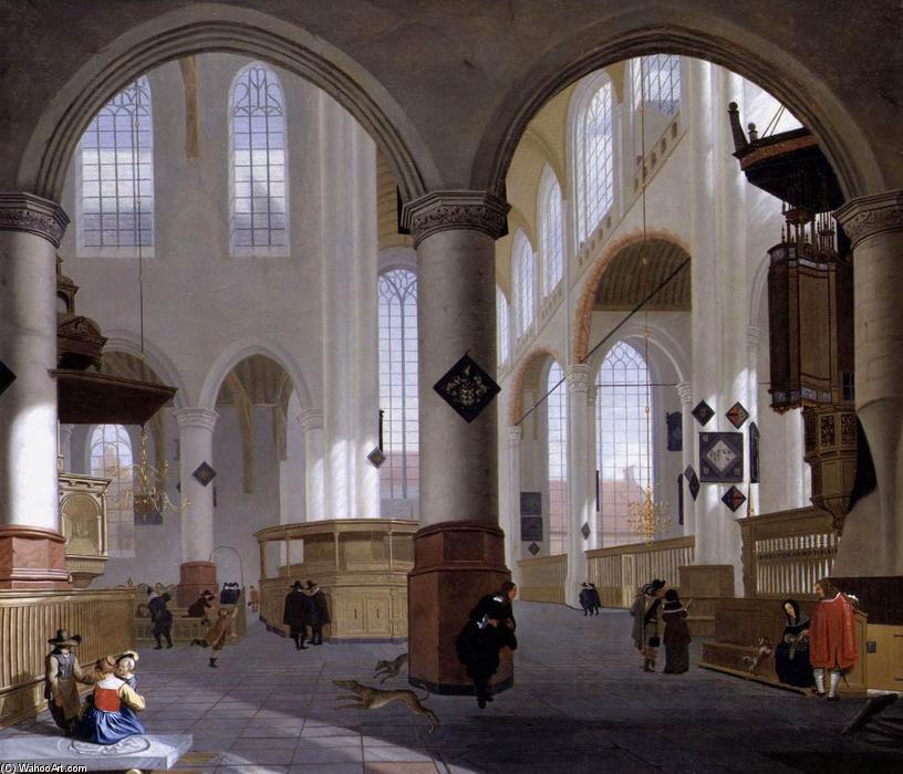 WikiOO.org - Encyclopedia of Fine Arts - Maalaus, taideteos Cornelis Cornelisz Van Haarlem - Interior of the Oude Kerk, Delft