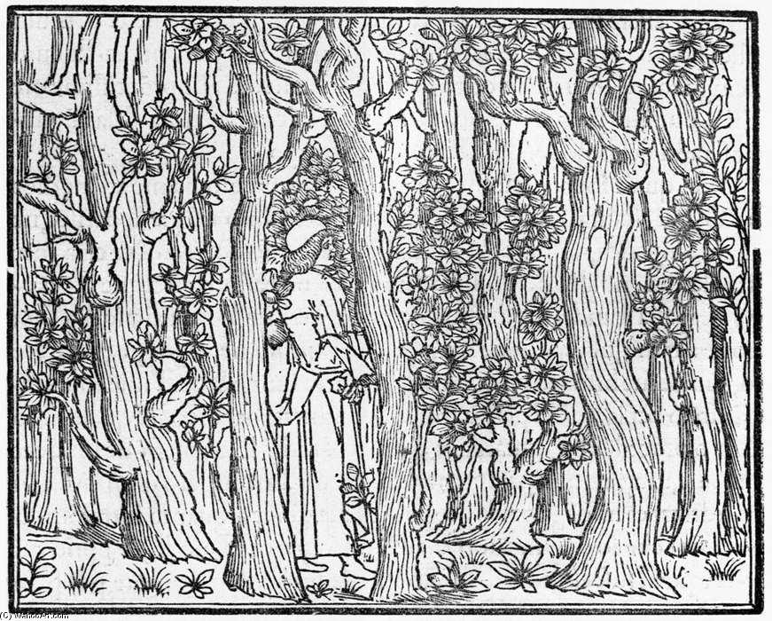 Wikoo.org - موسوعة الفنون الجميلة - اللوحة، العمل الفني Aldus Pius Manutius - Poliphilus in a Wood