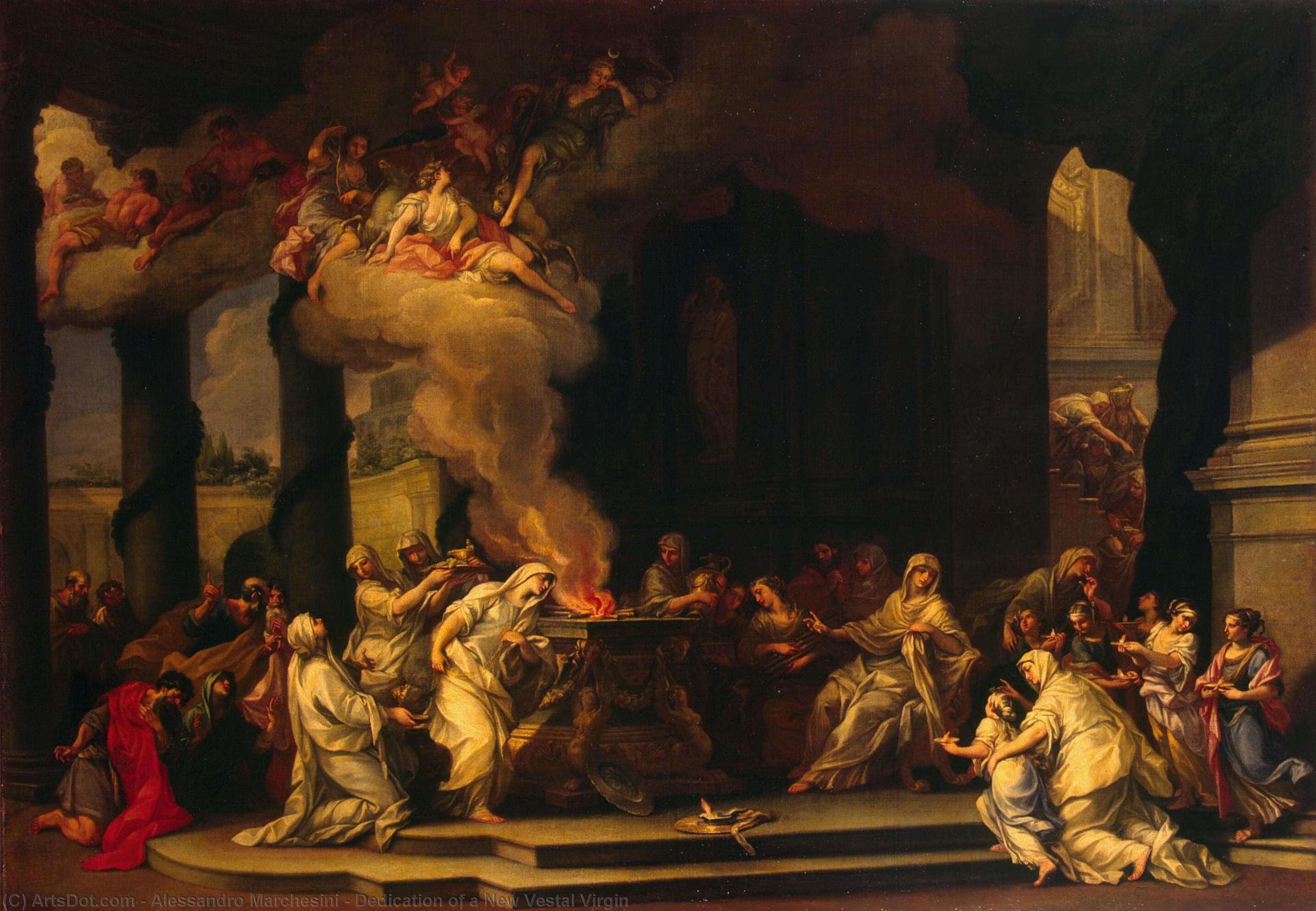 WikiOO.org - Enciklopedija likovnih umjetnosti - Slikarstvo, umjetnička djela Alessandro Marchesini - Dedication of a New Vestal Virgin