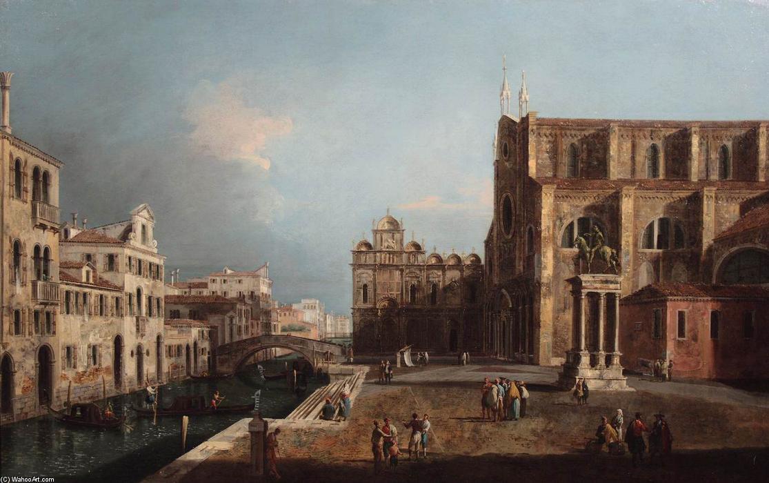 WikiOO.org - Enciklopedija dailės - Tapyba, meno kuriniai Michele Marieschi - View of Campo SS. Giovanni e Paolo, Venice