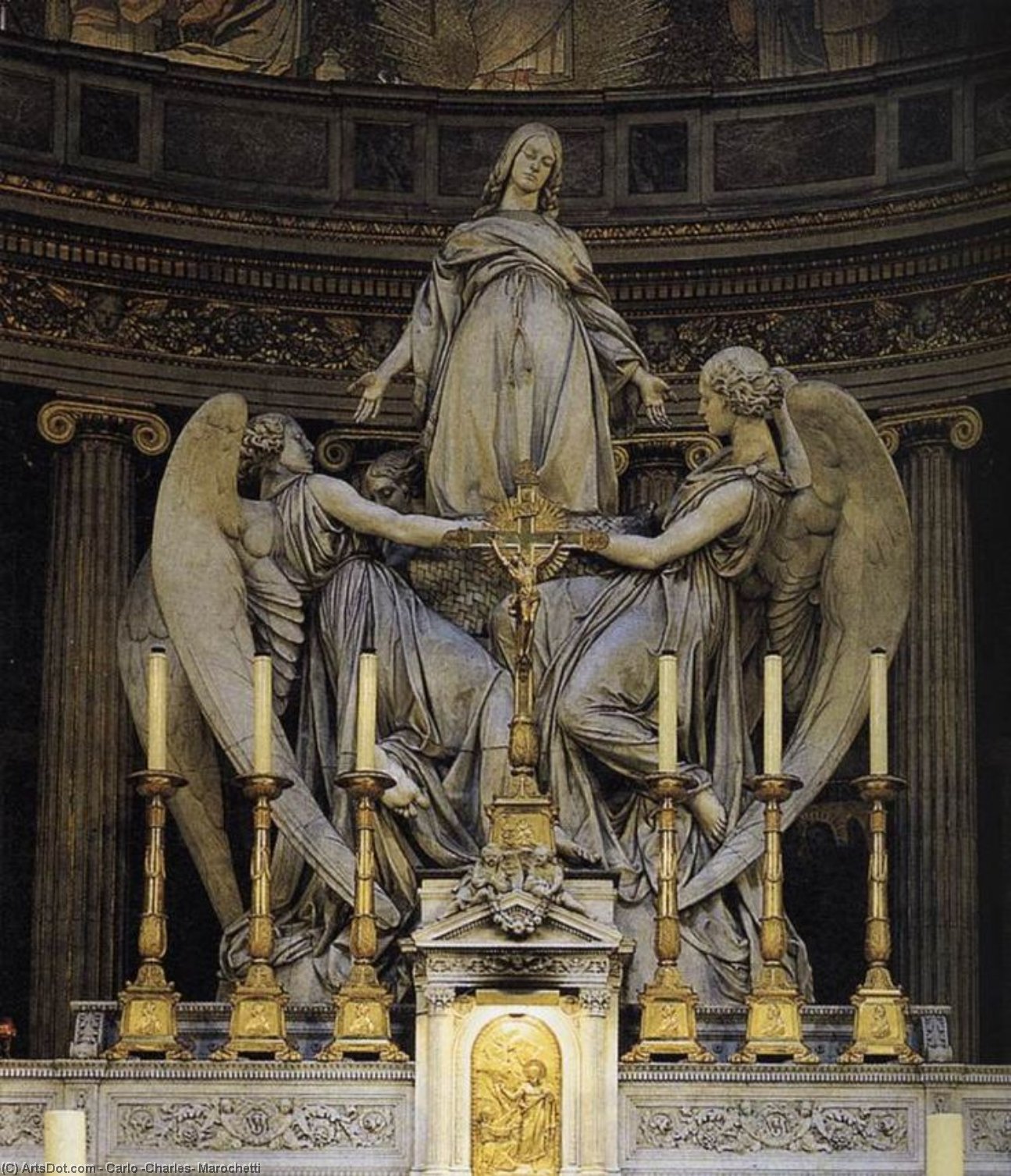 WikiOO.org - Enciclopedia of Fine Arts - Pictura, lucrări de artă Carlo (Charles) Marochetti - Mary Magdalen Exalted by Angels