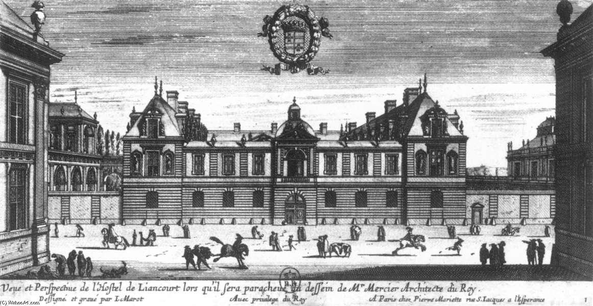 WikiOO.org - 백과 사전 - 회화, 삽화 Jean I Marot - View and Perspective of the Hôtel de Liancourt