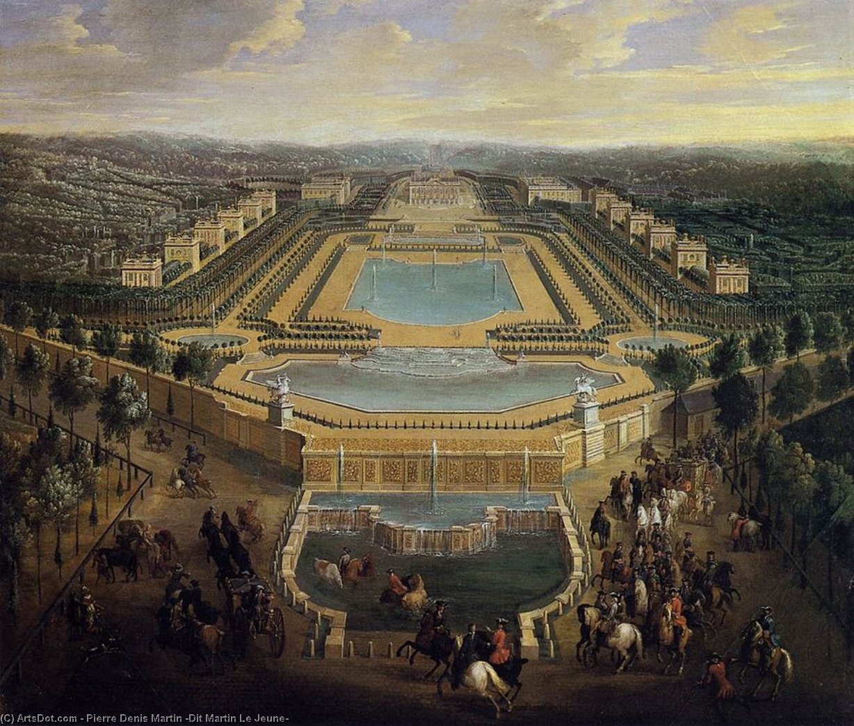 Wikioo.org - The Encyclopedia of Fine Arts - Painting, Artwork by Pierre Denis Martin (Dit Martin Le Jeune) - View of the Château of Marly