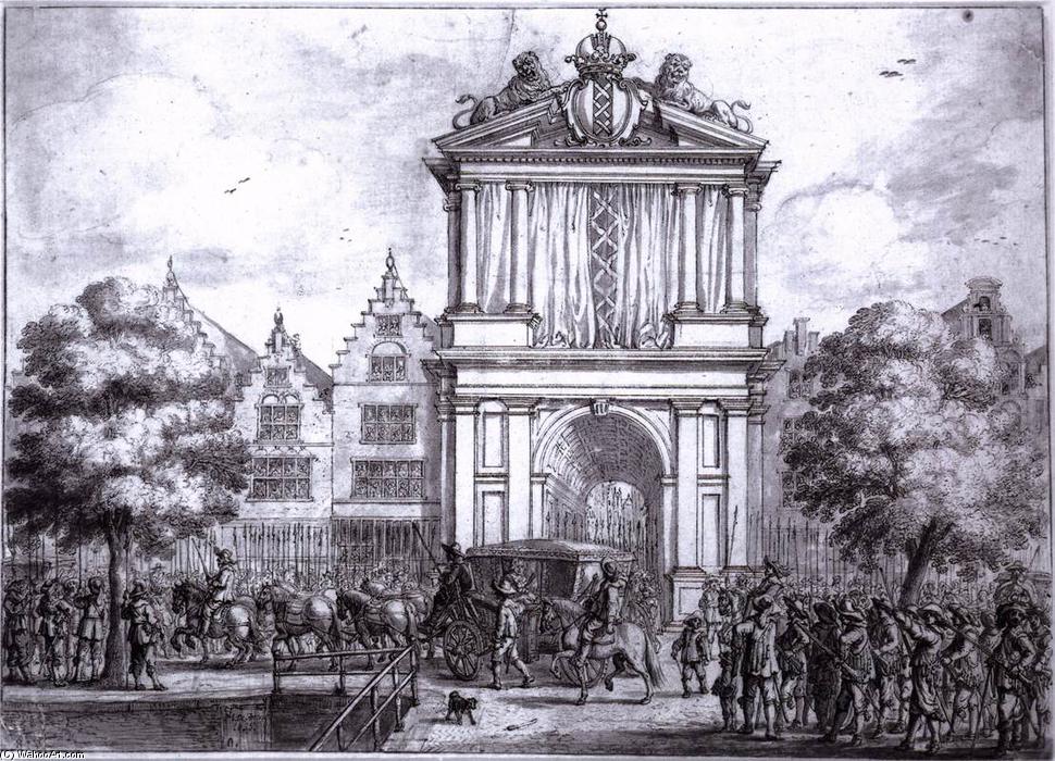 WikiOO.org - Enciclopédia das Belas Artes - Pintura, Arte por Jan The Younger Martszen - The Entry of Maria de' Medici to Amsterdam