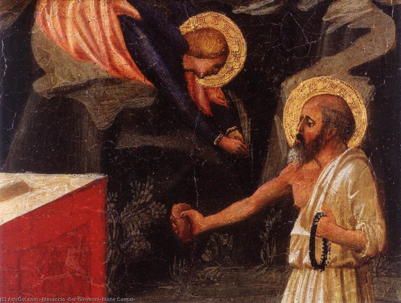 WikiOO.org - Энциклопедия изобразительного искусства - Живопись, Картины  Masaccio (Ser Giovanni, Mone Cassai) - Христос в Гефсиманском саду фрагмент