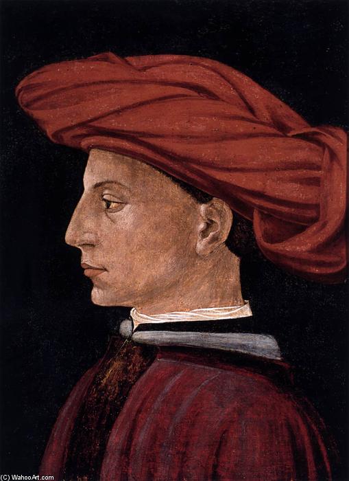 WikiOO.org – 美術百科全書 - 繪畫，作品 Masaccio (Ser Giovanni, Mone Cassai) - profile`  肖像  年轻  男子