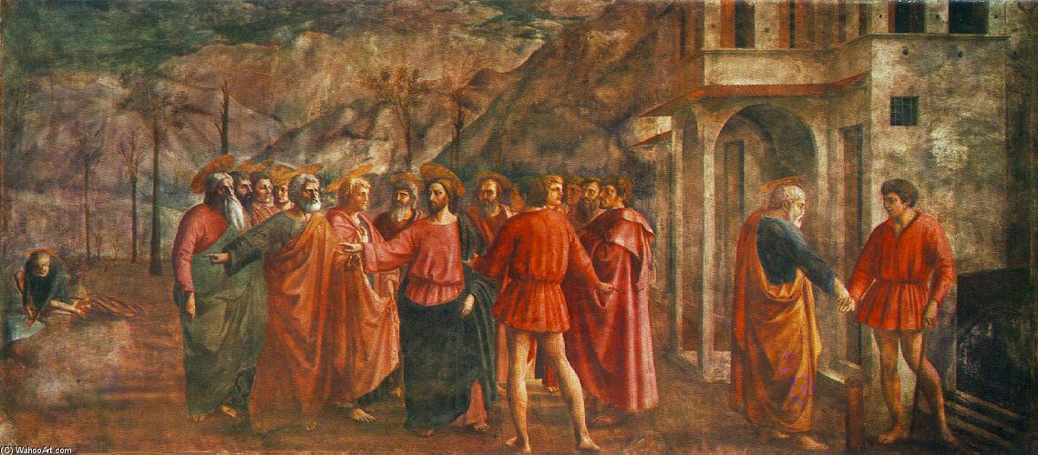 Wikioo.org – La Enciclopedia de las Bellas Artes - Pintura, Obras de arte de Masaccio (Ser Giovanni, Mone Cassai) - homenaje el dinero