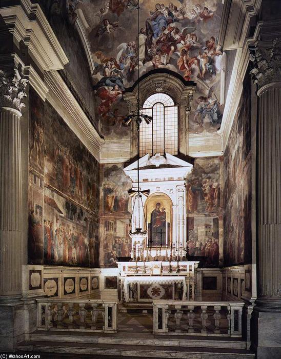 Wikoo.org - موسوعة الفنون الجميلة - اللوحة، العمل الفني Masaccio (Ser Giovanni, Mone Cassai) - View of the Cappella Brancacci (before restoration)
