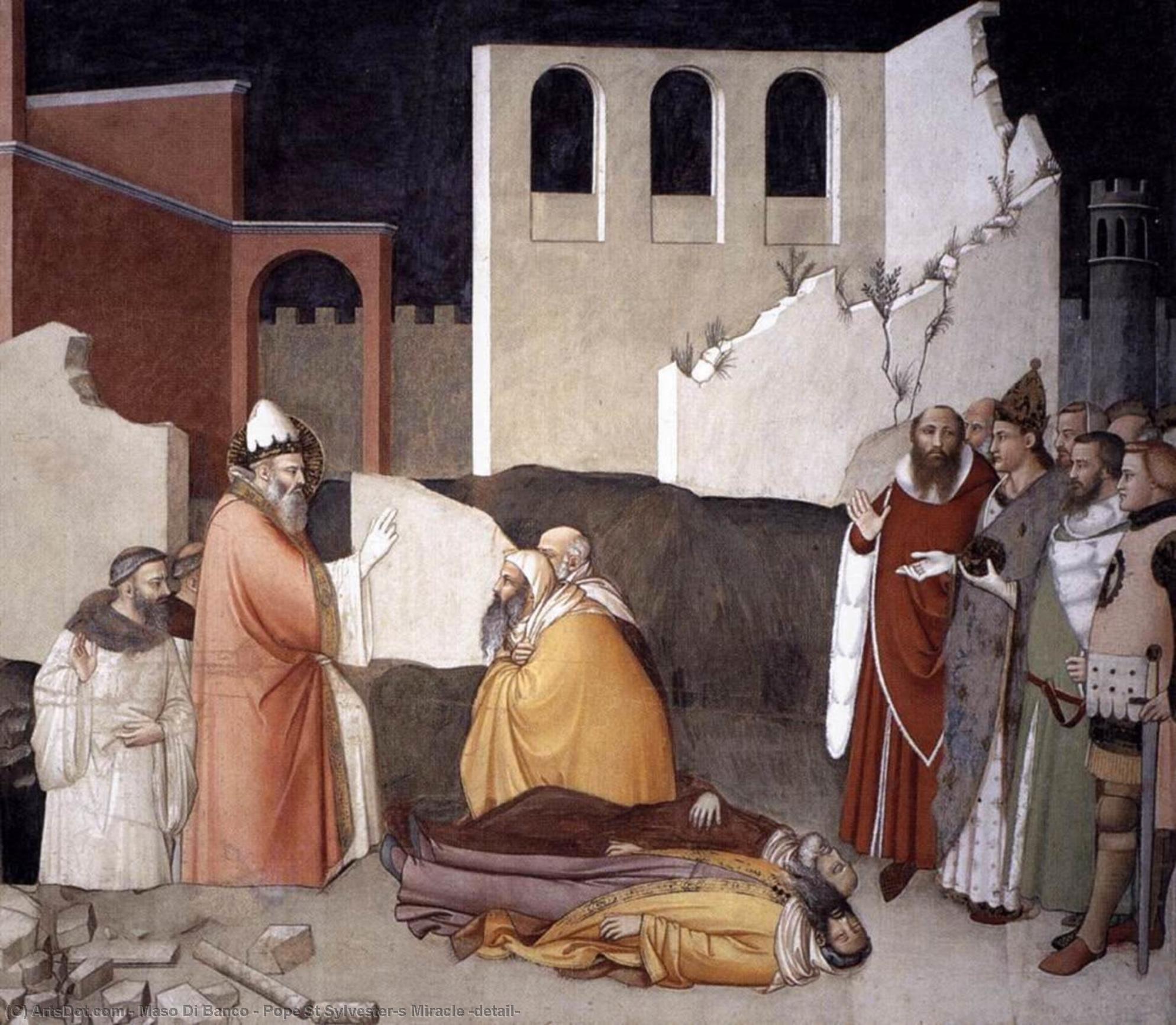 WikiOO.org - Enciclopedia of Fine Arts - Pictura, lucrări de artă Maso Di Banco - Pope St Sylvester's Miracle (detail)