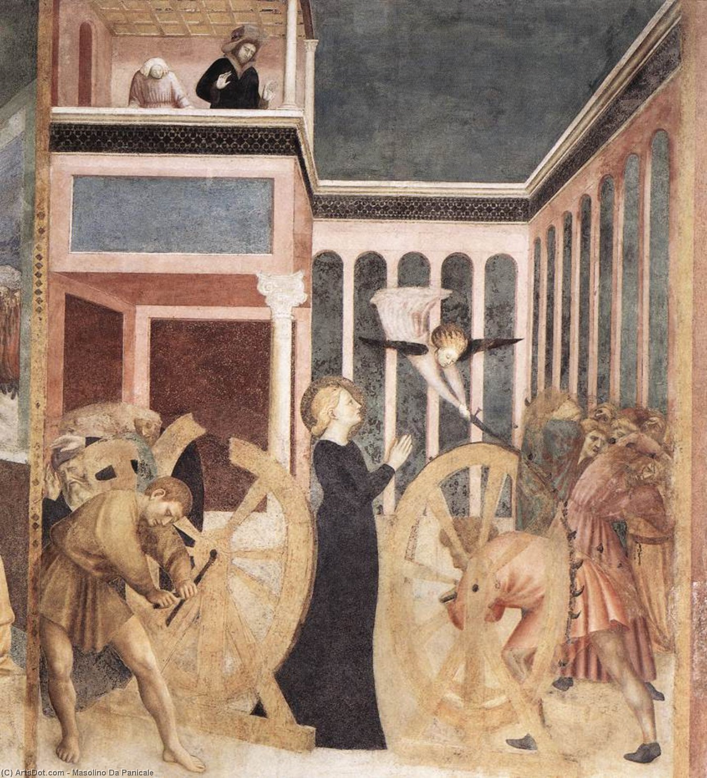 Wikioo.org - The Encyclopedia of Fine Arts - Painting, Artwork by Masolino Da Panicale - The Martyrdom of St Catherine