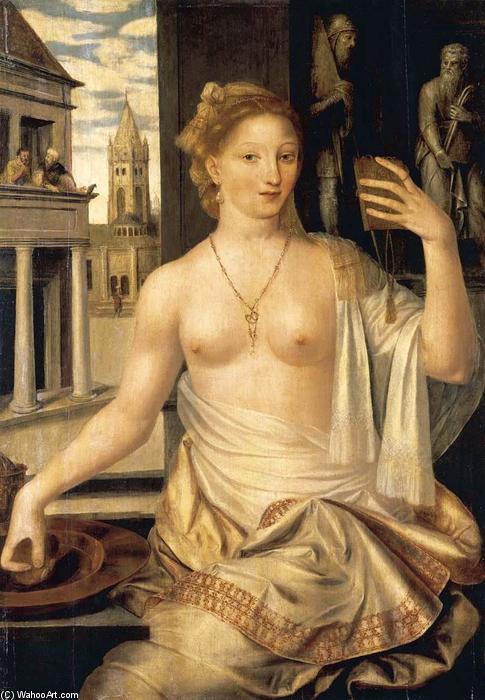 Wikioo.org - The Encyclopedia of Fine Arts - Painting, Artwork by Jan Massys - Bathsheba Observed by King David