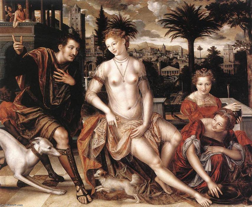 WikiOO.org - אנציקלופדיה לאמנויות יפות - ציור, יצירות אמנות Jan Massys - David and Bathsheba