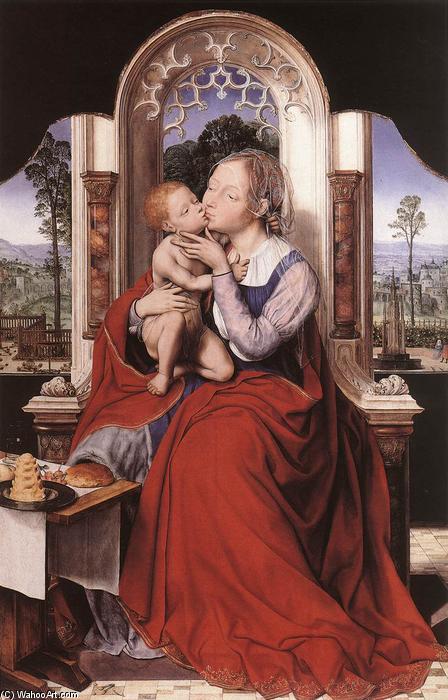 Wikioo.org – La Enciclopedia de las Bellas Artes - Pintura, Obras de arte de Quentin Massys - La Virgen Enthroned