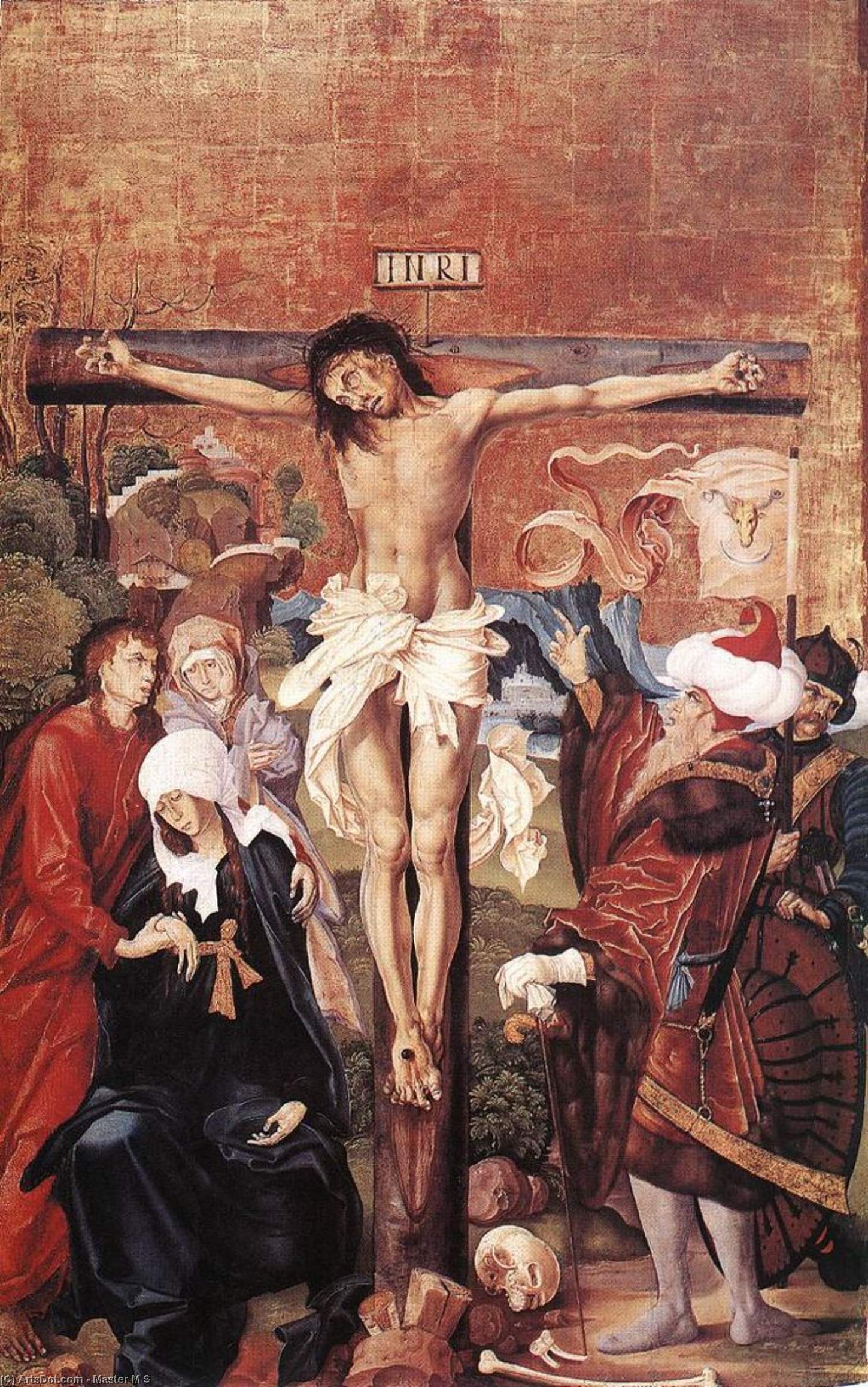 Wikioo.org – La Enciclopedia de las Bellas Artes - Pintura, Obras de arte de Master M S - La Crucifixión