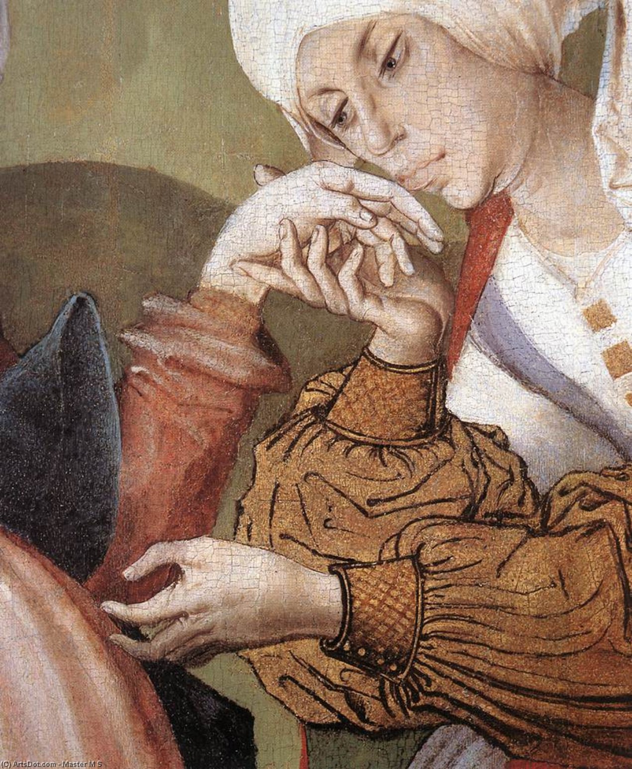 Wikioo.org - The Encyclopedia of Fine Arts - Painting, Artwork by Master M S - The Visitation (detail)