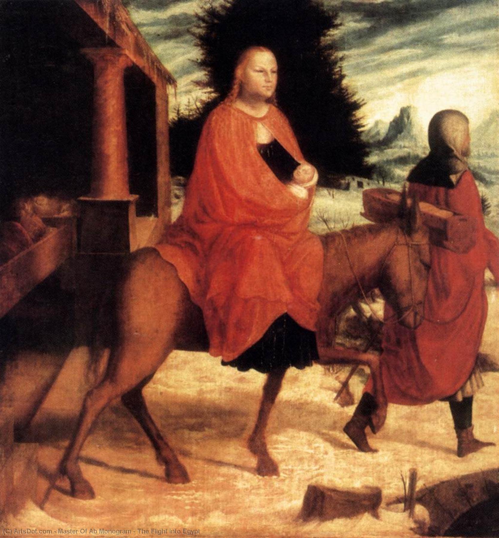 Wikioo.org - The Encyclopedia of Fine Arts - Painting, Artwork by Master Of Ab Monogram - The Flight into Egypt