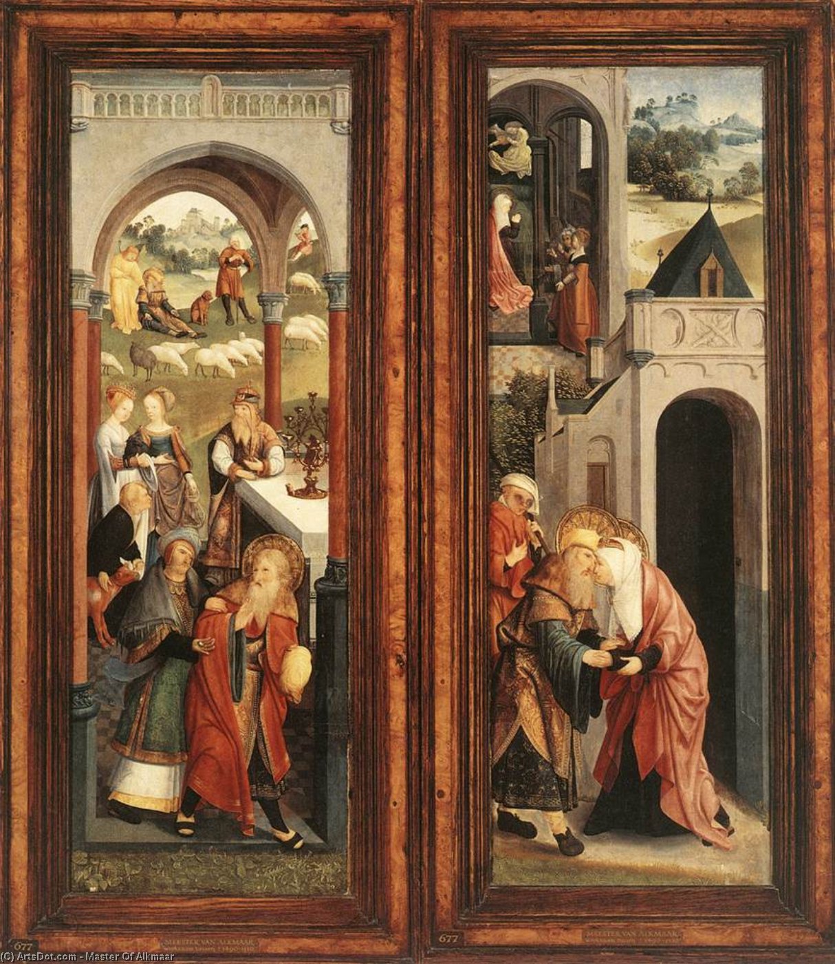 Wikioo.org - The Encyclopedia of Fine Arts - Painting, Artwork by Master Of Alkmaar - Scenes from the Life of Joachim and Anna