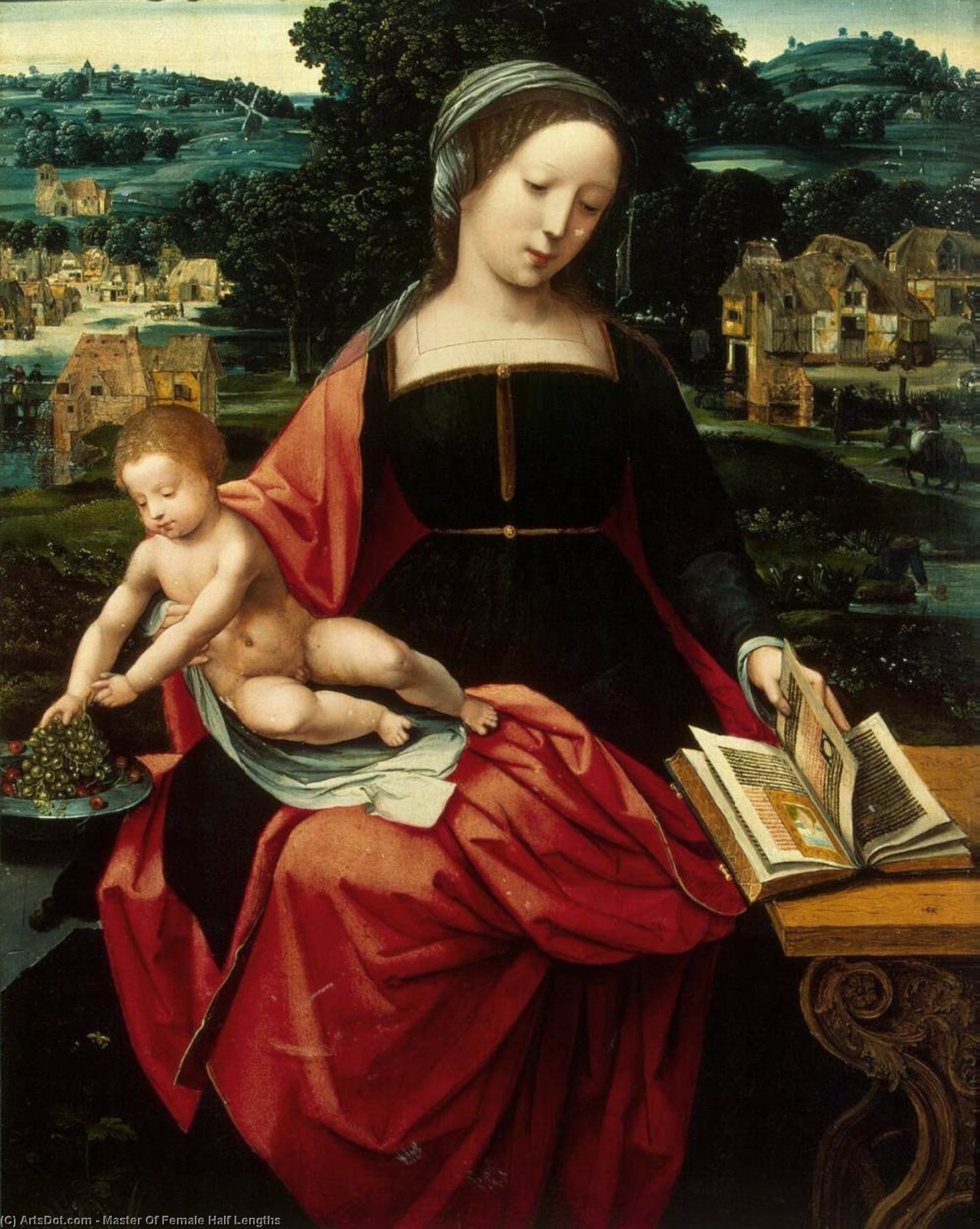 Wikioo.org - The Encyclopedia of Fine Arts - Painting, Artwork by Master Of Female Half Lengths - Madonna and Child